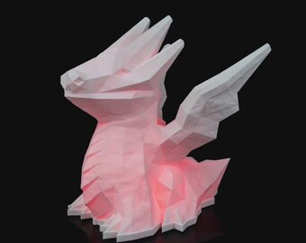 Low Poly Dragon Table Lamp/ Night Light | PLA Cozy Glow for Bedrooms & Gaming Setups | Fantasy Lighting