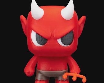 Red demon figurine, 3D printed devil, molten filament monster, gothic decor, halloween gift, ,novelty demon statue, gamer decor