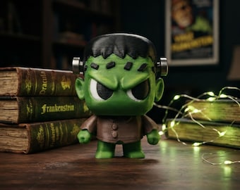 Frantystein Monster Figurine, Green Frankenstein Halloween Collectible, Spooky Display Decor