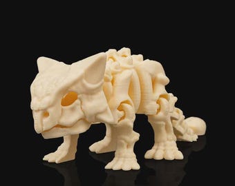 Set van 6 dinosaurusskeletspeeltjes | 3D-geprinte dino-figuren |  Cadeauset voor bureau en kinderen