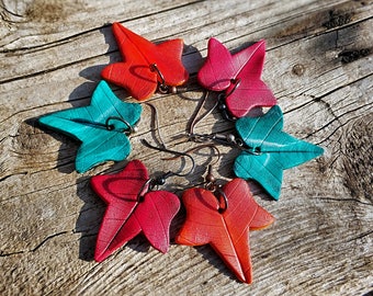 Autumn leaf earrings - fall leaf earrings - nickel free french hook