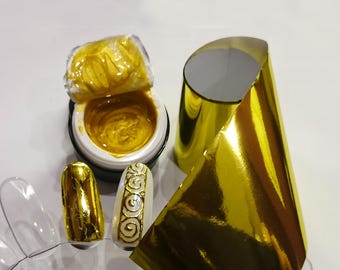 Gold Painting Gel Gold Foil for Metallic Gold Manicure Golden Nails Nail Art