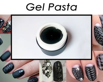 Pâtes de Gel noir 3D, Volume Texture gel, modelage gel Nail Art