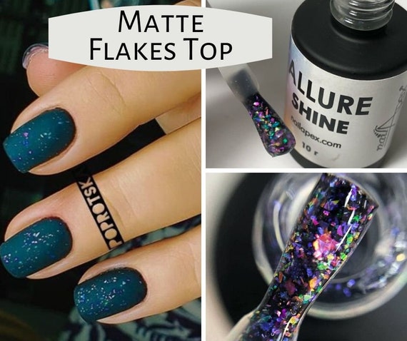 oase Anonym Skygge Matte Top Coat With Flakes Nailapex Allure Shine Velvet Top - Etsy