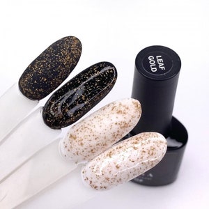 Saga Gold Top Cover Silver Flakes Top Coat Gloss No wipe Nail Art 8 ml