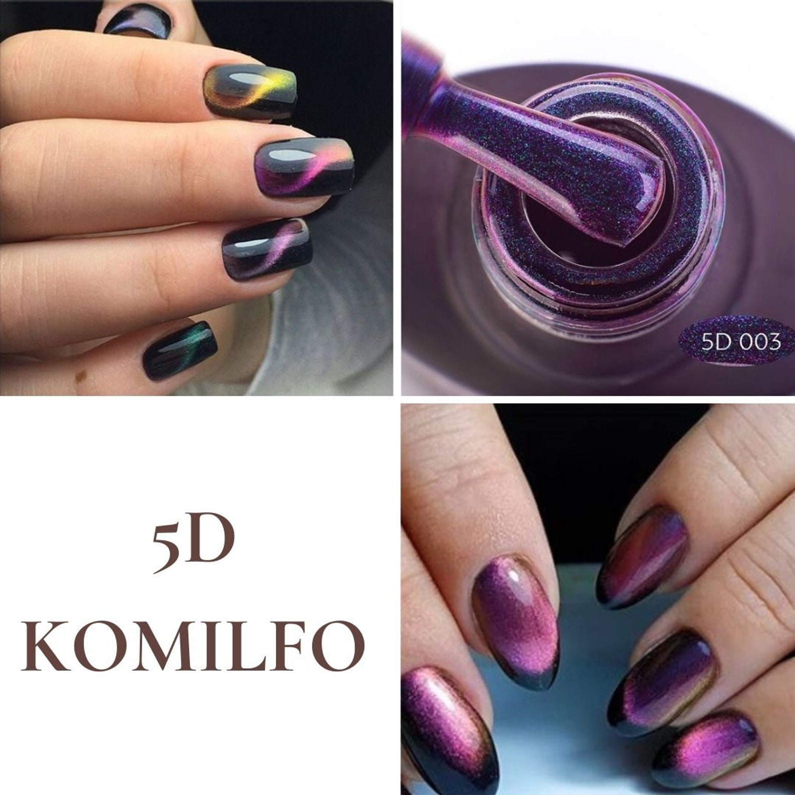 5D Cat Eye Gel Polish Komilfo Magnetic Nail Poish Galaxy | Etsy