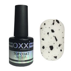 Oxxi Top Coat with Black  Flakes for Quail eggs nails Matte Top Cover for Nail Art