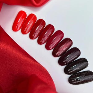 Red Gel Polish Wine Burgundy Nail Polish Cherry Marsala Gel Varnish Valentines Manicure Fall Nail Art