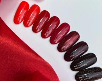 Red Gel Polish Wein Burgund Nagellack Kirsche Marsala Gel Varnish Valentines Maniküre Herbst Nail Art