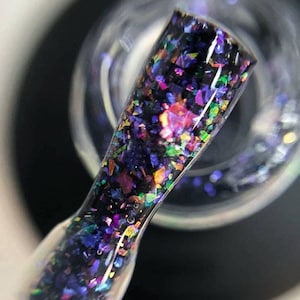NailApex Multi-Shine Top Cover Galaxy Flakes Top Coat Gloss Nail Art 15ml