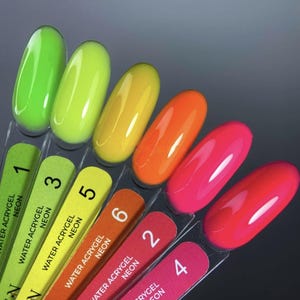 Edlen Water Acrygel Neon Acryl Gel Bright Polygel UV LED Summer Nails Nail Art