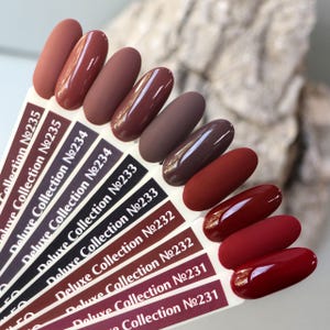 Komilfo Wine Gel Polish Burgundy Chocolate Brick Nail Polish Cherry Gel Varnish Fall Autumn Manicure Nail Art