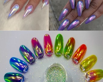 0.5g Rainbow Unicorn Opal Mermaid Aurora Powder Nail Art Chrome Dust Pigments
