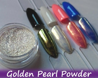 Złoty perłowy połyskujący proszek Biała perła Syrenka Nail Art Makeup