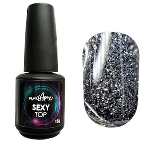 NailApex Light Reflective Top Coat Shine Glitter Sparkle Glitter Top Cover Nail Art 15 ml