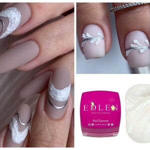Edlen Sugar Gel 3D Negro Blanco Rosa Gel Pasta Volumen Textura gel Estuco Moldeo gel Nail Art