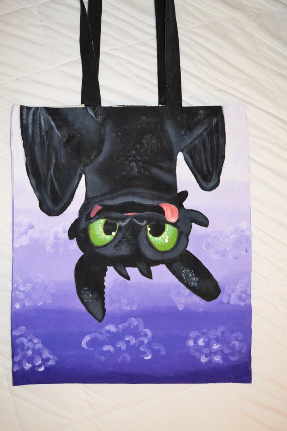 Toothless Tote Bag How to train your dragon | Etsy