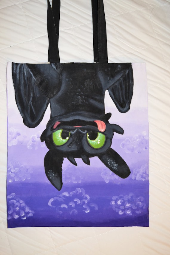 Toothless Tote Bag How to train your dragon Etsy