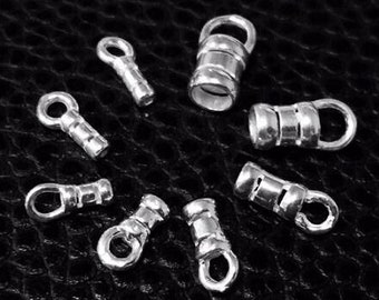 10pcs Sterling Silver 925 End Cap, inside diameter of: 0.7mm, 1.1mm, 1.4mm, 1.6mm 1.8mm, 2.0mm, 2.5, or 3.0mm, Silver Chain Crimp End Caps