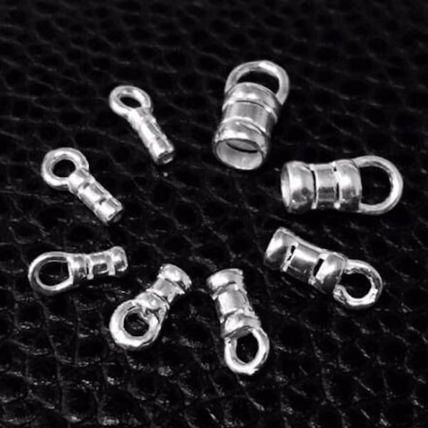 10pcs Sterling Silver 925 End Cap, inside diameter of: 0.7mm, 1.1mm, 1.4mm, 1.6mm 1.8mm, 2.0mm, 2.5, or 3.0mm, Silver Chain Crimp End Caps
