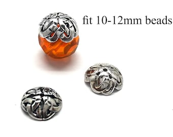 JBB Findings 10x3mm Bead End Cap Spacer Beads Cap 925 Sterling Silver 10pcs Sterling Silver Bead Caps fit 9-12mm beads