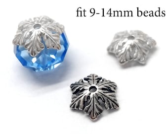 JBB Findings 10x3mm Bead End Cap Spacer Beads Cap 925 Sterling Silver 10pcs Sterling Silver Bead Caps fit 9-12mm beads