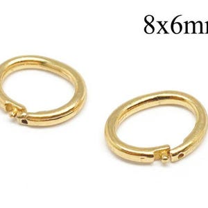 1 szt. 14-karatowe złoto, blokujący pierścień zaciskowy owalny, 8 x 6 mm – łącznik zawieszek, zapięcie do bransoletki i naszyjnika – żółte, białe, różowe złoto zdjęcie 2
