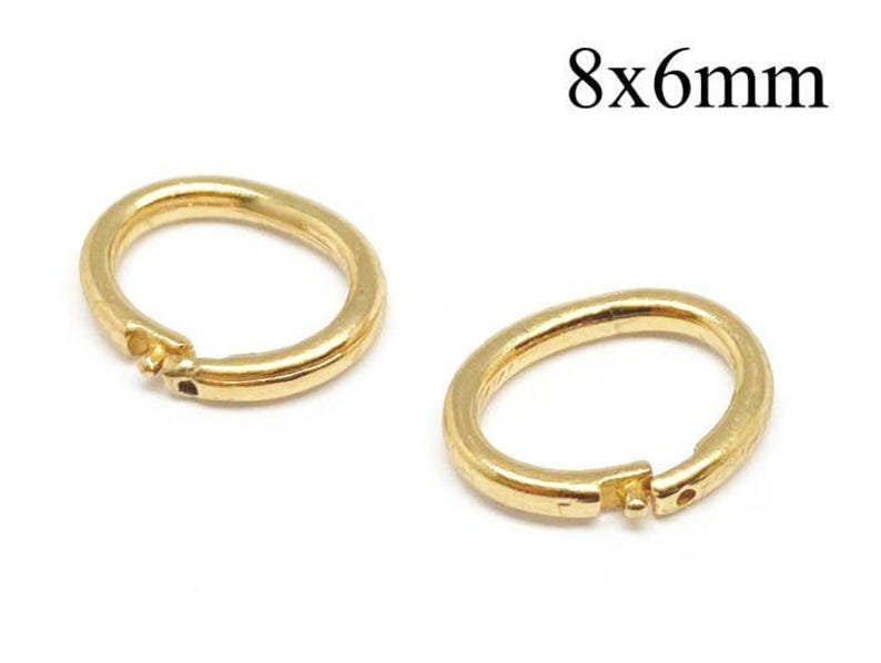 1 szt. 14-karatowe złoto, blokujący pierścień zaciskowy owalny, 8 x 6 mm – łącznik zawieszek, zapięcie do bransoletki i naszyjnika – żółte, białe, różowe złoto zdjęcie 2