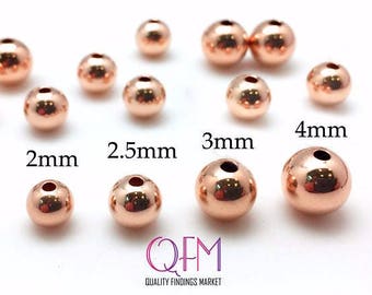 100 pcs Red Gold Filled Bead, Pink Gold Filled Bead, 1/20 14K Bead, Sizes Available: 2mm, 2.5mm, 3mm, 4mm, Seamless Gold Filled Spacer