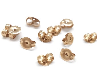 20pcs Gold Filled 14K Ear Clutch, Ear Back, gold filled earring findings, Gold Filled Ear Nuts, butterfly earrinng post backing clutch