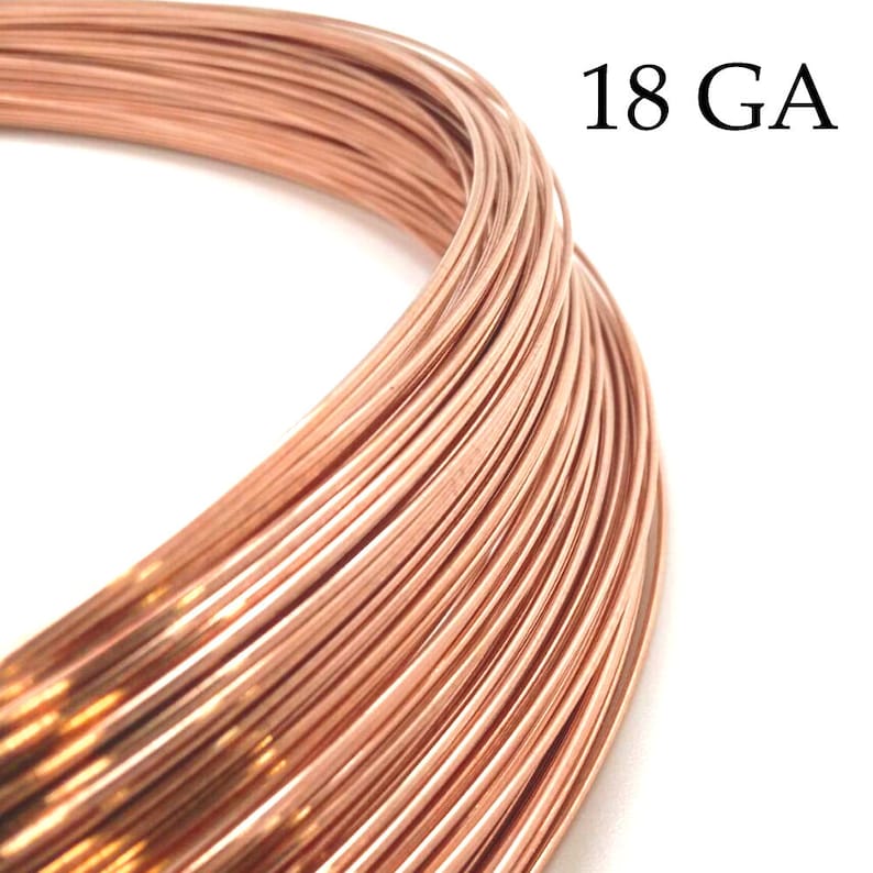 rose gold filled wire half hard 1mm - Rose gold filled wire 18 Gauge 3.28 feet - available in bulk 1 meter spools Thickness 18 GA