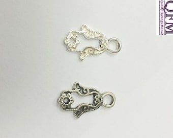 6pcs/pkg Hamsa Pendant in Sterling Silver 925, size 15x10mm. Available in Shiny or Antique Silver