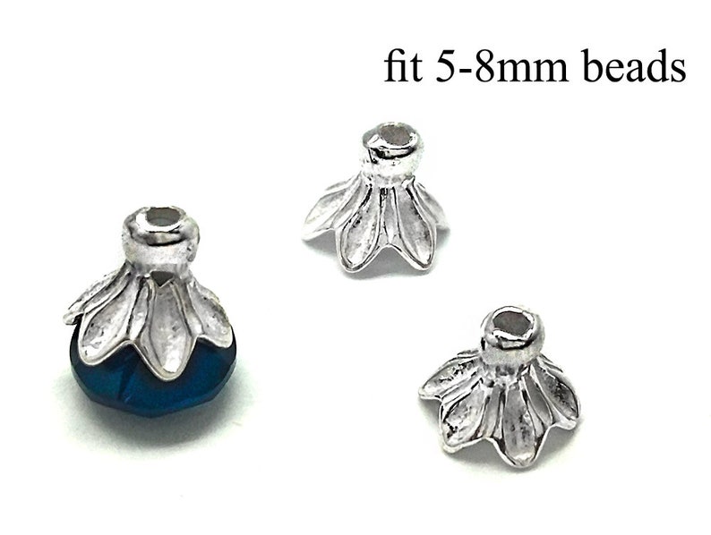 6x5mm Bead End Cap 925 Sterling Silver 10pcs Sterling Silver Bead Caps fit 5-8mm beads Spacer Beads Cap JBB Findings