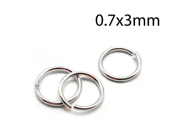 100pcs Sterling Silver Jump Rings 21 Gauge 0.7x3mm - Sterling