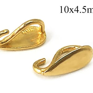 1pc Solid Gold 14K Loop Pendant Bails 10x4.5mm, 14K Yellow Gold Bail findings, Pendant link Connector, JBB Findings, Jewelry making