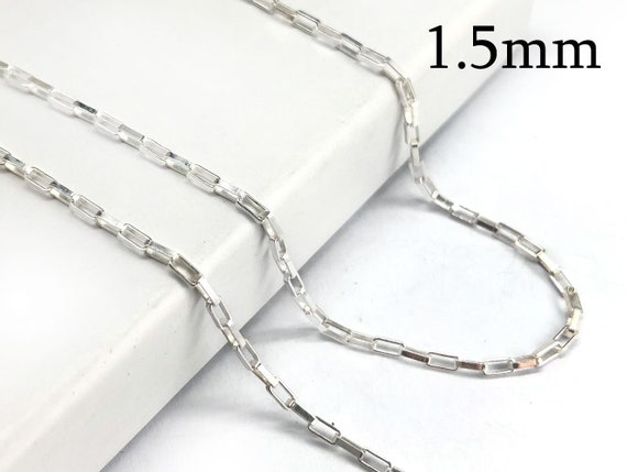1meter Sterling Silver 925 Cable Link Chain Unfinished With