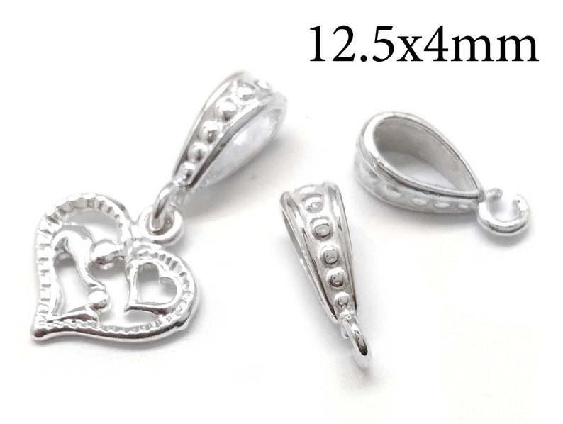 5pcs Loop Pendant Bails Sterling Silver 925, Pendant Connection - Size ...