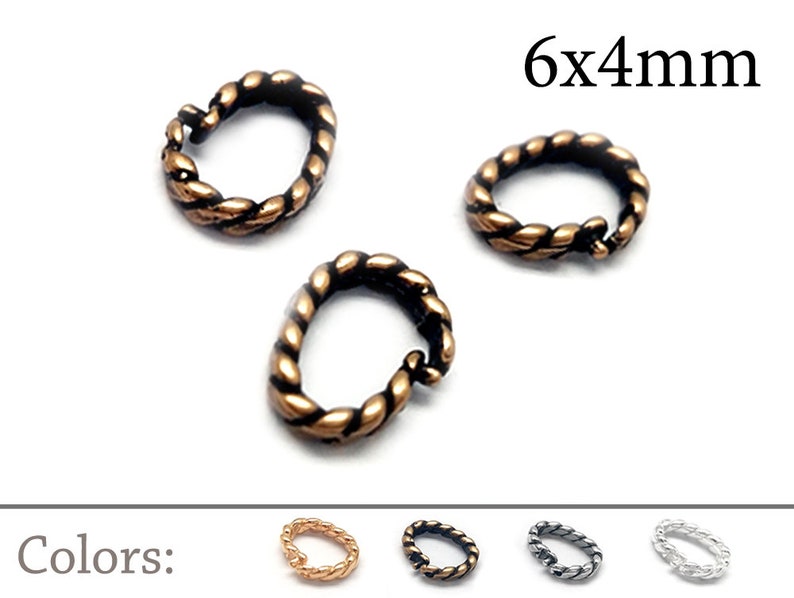 Silver plated Gold plated 10pcs Oval Open Lock in Jump Rings Brass Inside Diameter 6x4mm Link Lock Jump Rings JBB Findings Brass