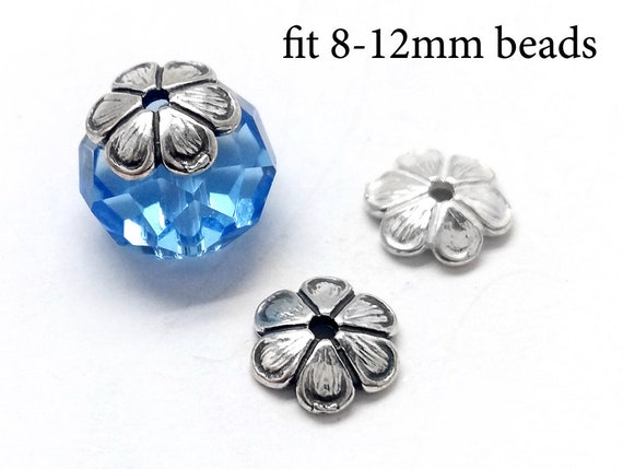 Buy 10pcs Sterling Silver Bead Caps Fit 8-12mm Beads 8x2mm 925