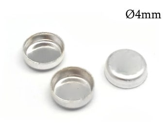 20 copas de bisel de plata esterlina, engaste de plata de 4 mm sin presillas, colgante, engaste de cabujón, base de joyería, hallazgos JBB, dije de plata DIY