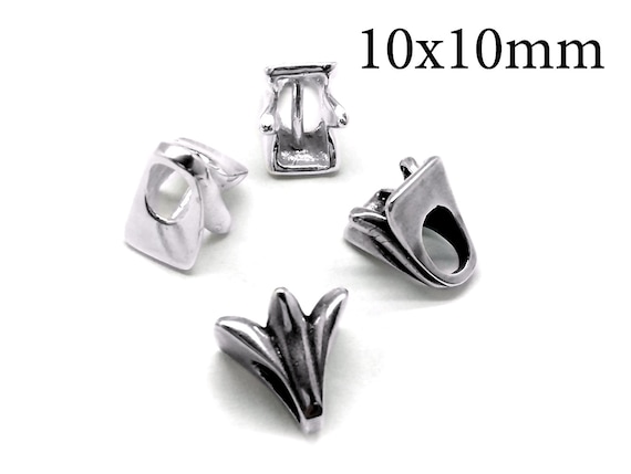小物 SILVER SMITH FIN 2pcs Sterling Silver Multi-strand End Cap for Kumihimo Wire