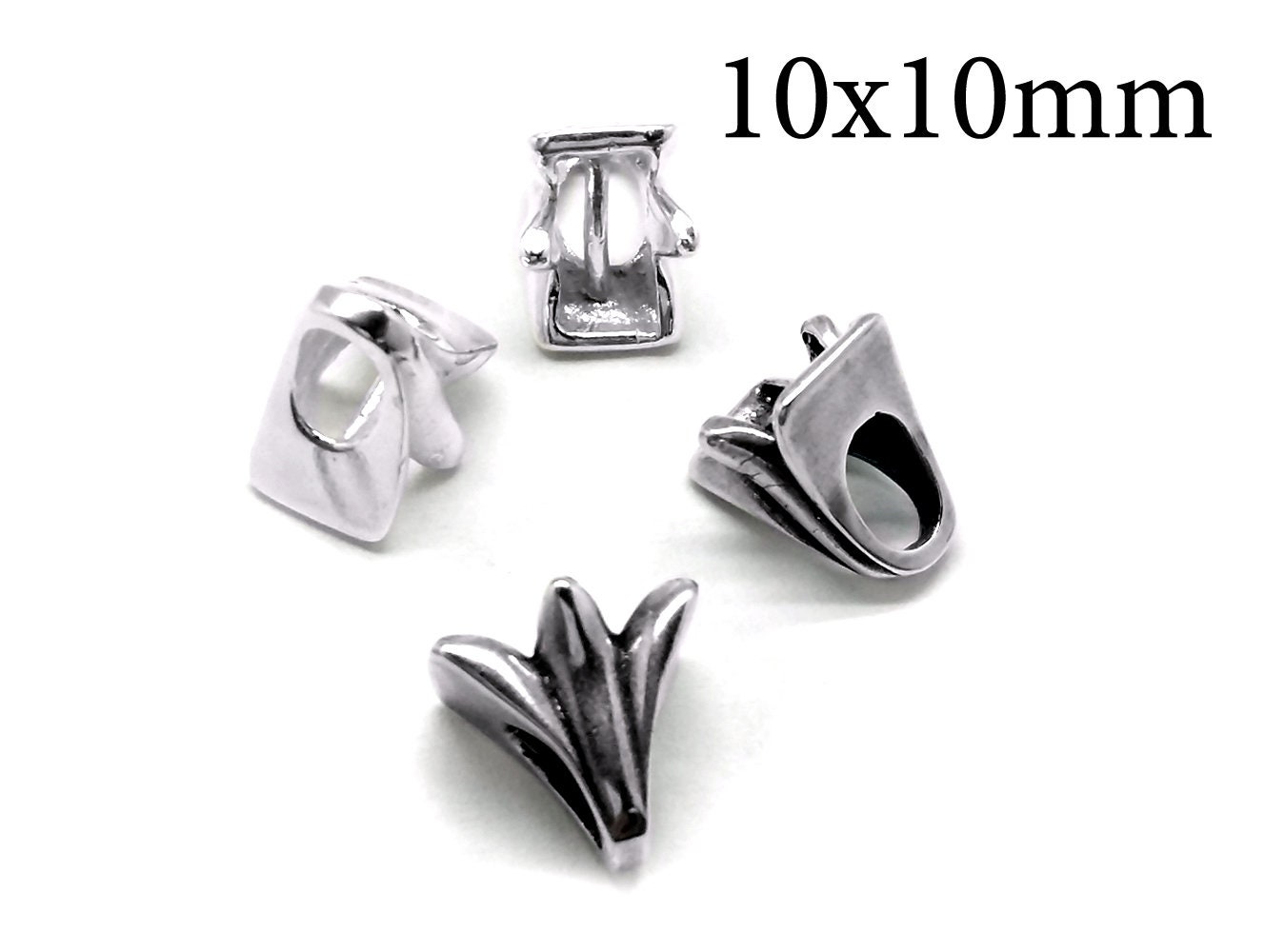 小物 SILVER SMITH FIN 2pcs Sterling Silver Multi-strand End Cap for Kumihimo Wire