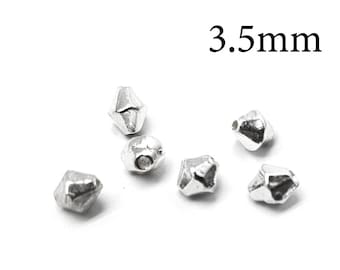 20 Pcs Sterling Silver 925 Spacer Beads, size 3.5mm - Silver beads - Laser Cut faceted Round  spacer ball beads, JBB findings-QFM