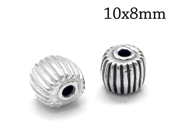 3mm Round One Hole Hollow Bead Sterling Silver 925 Jewellery Making Findings