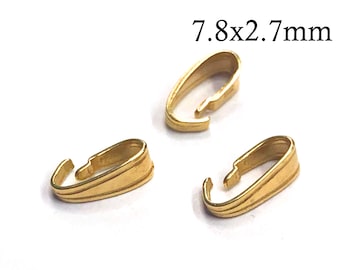 1pc Solid Gold 9K Snap-on Pendant Bails, Pendant connection - Size 7.8x2.7mm - pendant link Connector for jewelry diy making, JBB findings