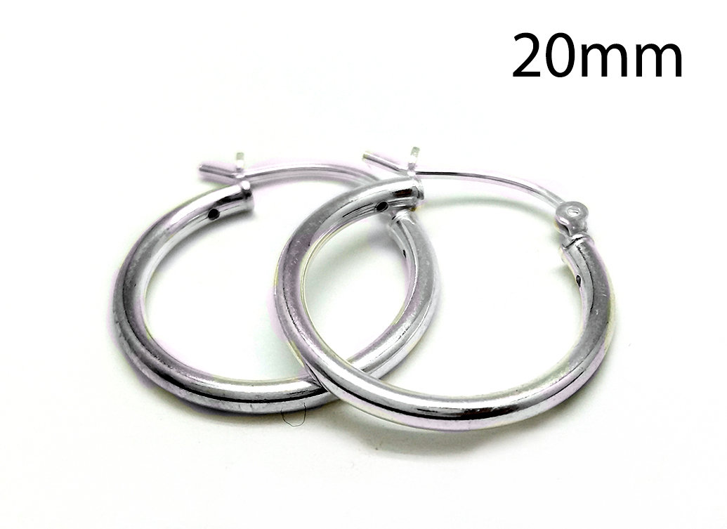 925 ECHT SILBER *** Dünne Kleine Rohr  Creolen 8 9 10 11 13 15 16 17 20 Mm