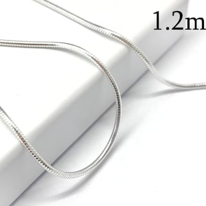 1meter Sterling silver 925 Round Snake Chain 1.2mm Unfinished (3.28 Feet),  for necklace - This type of chain available in bulk (spools)