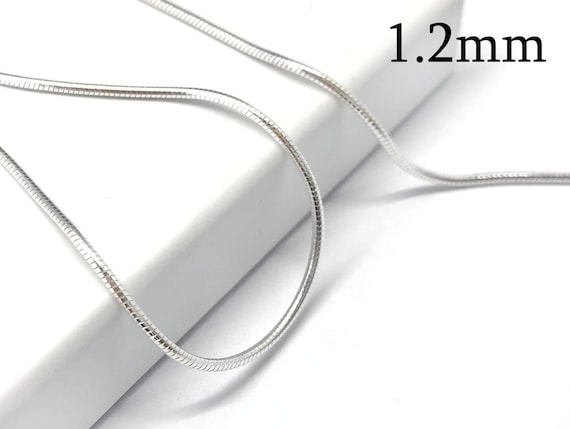 1meter Sterling Silver 925 Round Snake 