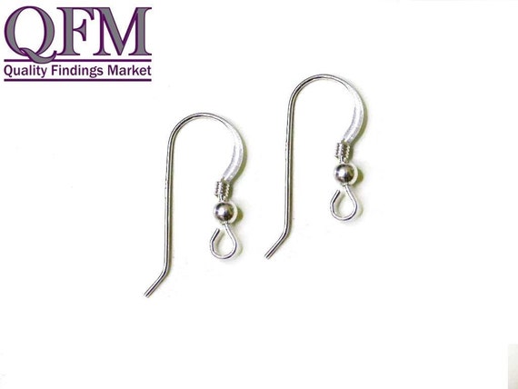 20pcs Sterling Silver Earrings Wire Hook 21mm With Spring and Ball End,  French Hook Earrings Settings, Fish Hook Earring Wires, JBB Findings -   New Zealand