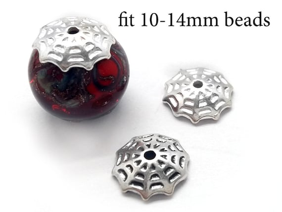 Buy 6pcs Sterling Silver Bead Caps Fit 10-14mm Beads 10x3mm
